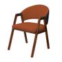 Imagem de Kit 8 Cadeiras Liz Ambiente Sala de Jantar Pés Madeira material sintético Preto e Boucle Terracota