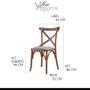 Imagem de Kit 8 Cadeiras  para Mesa de Jantar Estofada Katrina 43x86Cm Madeira Maciça Mel Linho Cinza L62 - RMI