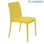 Imagem de Kit 8 cadeiras plastica monobloco isabelle amarela tramontina