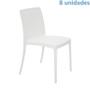 Imagem de Kit 8 cadeiras plastica monobloco isabelle branca tramontina