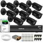 Imagem de Kit 8 Câmeras Black Intelbras VHD 1220 B G6 Full HD 1080p + DVR Intelbras MHDX 1008 + HD 2TB