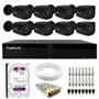 Imagem de Kit 8 Câmeras Bullet Black Tudo Forte TF 2020 B Full HD 1080p Visão Noturna 20M Proteção IP66 + DVR Tudo Forte TFHDX 3308 8 Canais + HD 1TB Purple