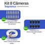 Imagem de Kit 8 Câmeras Bullet TF 2020 B Black Tudo Forte Full HD 1080p Visão Noturna 20M Proteção IP66 + DVR Intelbras MHDX 3008-C 8 Canais + HD 2TB Purple