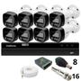 Imagem de Kit 8 Câmeras Intelbras  Bullet 1220b Full Color Dvr Intelbras 1216-c Mhdx Com Acesso Remoto Sem Hd