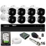 Imagem de Kit 8 Câmeras Intelbras  Bullet 1220b Full Hd Dvr Intelbras 1216-c Mhdx Com Acesso Remoto Hd 1tb