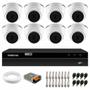 Imagem de Kit 8 Câmeras Intelbras VHD 1220 D G7 Dome Full HD com Visão Noturna de 20m Multi HD + DVR Intelbras MHDX 1308 8 Canais
