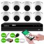 Imagem de Kit 8 Câmeras Intelbras VHD 1220 D G7 Dome Full HD com Visão Noturna de 20m Multi HD + DVR Intelbras MHDX 1308 8 Canais