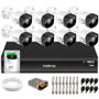 Imagem de Kit 8 Câmeras Intelbras VHD 3530 B 5MP HDCVI Bullet Visão Noturna 30m IP67 + DVR Intelbras IMHDX 5108 8 Canais + HD SkyHawk 1TB