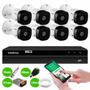 Imagem de Kit 8 Câmeras Intelbras VHL 1220 B Full HD 1080 Lite + DVR Intelbras - Câmeras com 20m Infravermelho de Visão Noturna + Fonte, Cabos e Acessórios