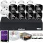 Imagem de Kit 8 Cameras Segurança Intelbras VHD 3220b+ Microfone Audio Full Color 1080p Dvr 3008c 1TB Purple