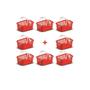 Imagem de Kit 8 cestinhas com alça capacidade 9 litros usual vermelha