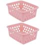 Imagem de Kit 8 Cestos Multiuso Médio Rosa 20X6,5X15Cm Pp 1032 Uninjet