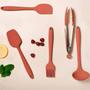Imagem de Kit 8 Conchas de Silicone Utensílios Cozinha Talheres para Sopa Feijão Restaurante OU Terracota