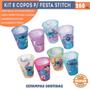Imagem de Kit 8 copos Stitch 280 ml para lembrançinhas de aniversário colecionável reutilizável resistente