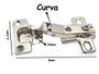 Imagem de Kit 8 Dobradiças Curva 26mm Pressão Pequena Portas Armários