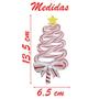 Imagem de Kit 8 Enfeite Pendente Para Árvore De Natal Pinheirinho Rosa 13,5cm