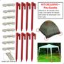 Imagem de Kit 8 Estaca + Corda p/ Gazebo Barracas Gancho Praia Camping