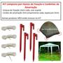Imagem de Kit 8 Estaca + Corda p/ Gazebo Barracas Gancho Praia Camping