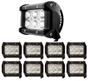 Imagem de Kit 8 Farol Milha 6 Leds 18w Quadrado Off-road 6000k Branco Frio Universal Longa Distância Caminhão SUV Moto Trilha
