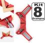 Imagem de Kit 8 Grampo Sargento Angular 90 Graus Grampo Cantoneira Marcenaria