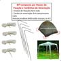 Imagem de Kit 8 Haste Estaca Gazebo Barracas Gancho Praia Camping com Corda