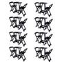 Imagem de Kit 8 Jogos de Mesa Bistrô de Madeira com 2 Cadeiras Dobravel Ideal para Bar e Restaurante Preto