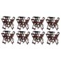 Imagem de Kit 8 Jogos de Mesa Bistrô de Madeira com 4 Cadeiras Dobravel Ideal para Bar e Restaurante Imbuia