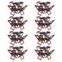 Imagem de Kit 8 Jogos de Mesa com 4 Cadeiras de Madeira Dobravel 70x70 Ideal para Bar e Restaurante - Imbuia