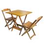 Kit 8 Jogos de Mesa Dobravel com 2 Cadeiras de Madeira 70x70 Ideal para Bar e Restaurante - Mel - PREGUIÇOSA Imagem de Kit 8 Jogos de Mesa Dobravel com 2 Cadeiras de Madeira 70x70 Ideal para Bar e Restaurante - Mel