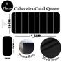 Imagem de Kit 8 Módulos Placas De Cabeceira Estofada Queen Preto