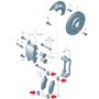 Imagem de Kit 8 mola alinhador trava pastilha freio bosch dianteiro vw amarok 2.0 10/22 - stilo 1.8 02/10 - transit corolla 09/13