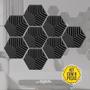 Imagem de Kit 8 Painel Hexagonal Decorativo 3d Adesivo Preto 12 X 12cm