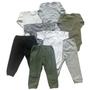 Imagem de Kit 8 peças body e calça Best Club Baby verde, branco, cinza e preto com bordado urso