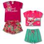 Imagem de Kit 8 Peças de Roupas Infantil Menina - 4 Camisetas + 4 Bermudas  - Kit com 4 Conjuntos