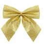 Imagem de Kit 8 Peças Enfeite Árvore Natal Laço Lacinho Dourado Glitter Brilhante 9cm