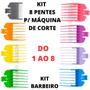 Imagem de Kit 8 Pentes De Altura P/ Máquinas De Cortes Coloridos