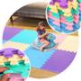 Imagem de Kit 8 Placa Tapete Infantil Peça EVA Estilo Tatame 50x50cm 10mm (2m²) Emborrachado Crianças Bebes Exercícios c/ Encaixe + Bordas Acabamento
