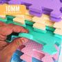 Imagem de Kit 8 Placa Tapete Infantil Peça EVA Estilo Tatame 50x50cm 10mm (2m²) Emborrachado Crianças Bebes Exercícios c/ Encaixe + Bordas Acabamento