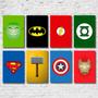 Imagem de Kit 8 Placas Decorativas Mdf Herois Geek Marvel