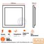 Imagem de Kit 8 Plafon Quadrado Embutir 6w Preto 12x12 Branco Frio 6500K