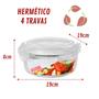 Imagem de Kit 8 Potes 950ml de Vidro Marmita Tampa Hermetico Não Vaza