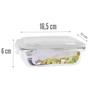 Imagem de Kit 8 Potes Retangular 4 Travas Marmita Canelado 640ml