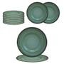 Imagem de Kit 8 Pratos para Sobremesa 21cm Rustico Verde Tramontina Porcelana Resistente