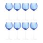 Imagem de Kit 8 Taças para Vinho de Vidro Orquídea Azul 450ml Wolff