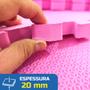 Imagem de Kit 8 Tapete Infantil EVA Estilo Piso Tatame 50x50cm 20mm ( 2m²) Grosso Emborrachado Crianças Bebes Academia Exercícios c/ Encaixe + Bordas Acabamento