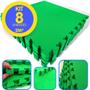 Imagem de Kit 8 Tapete Infantil EVA Estilo Piso Tatame 50x50cm 20mm ( 2m²) Grosso Emborrachado Crianças Bebes Academia Exercícios c/ Encaixe + Bordas Acabamento