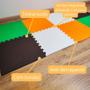 Imagem de Kit 8 Tapete Infantil EVA Estilo Piso Tatame 50x50cm 20mm ( 2m²) Grosso Emborrachado Crianças Bebes Academia Exercícios c/ Encaixe + Bordas Acabamento