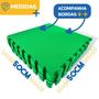 Imagem de Kit 8 Tapete Infantil EVA Estilo Piso Tatame 50x50cm 20mm ( 2m²) Grosso Emborrachado Crianças Bebes Academia Exercícios c/ Encaixe + Bordas Acabamento