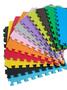 Imagem de Kit 8 Tapetes Tatames Coloridos EVA 50 x 50 x 2cm com Borda