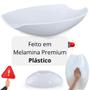 Imagem de Kit 8 Travessas para Buffet Salada 41cm Oval Curva Funda para Restaurante Profissional Melamina Branca  Bestfer 